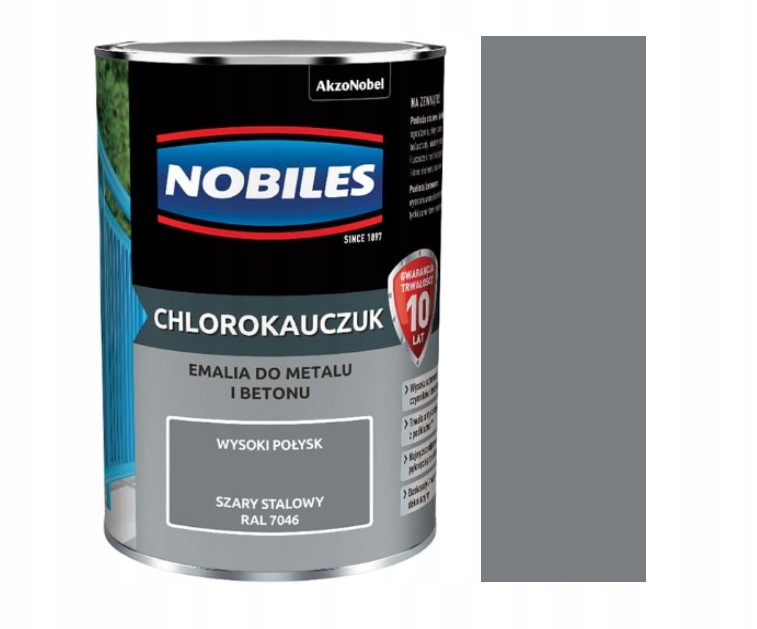 

Nobiles Chlorokauczuk 0,9L Szary Stalowy Ral 7046