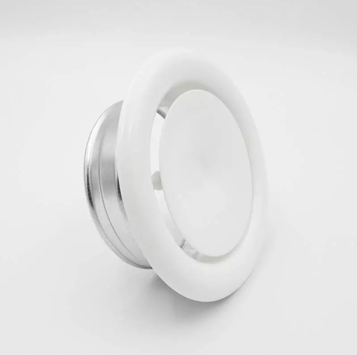 Zawór nawiewny 100 mm, z ramka mont.,kolor biały