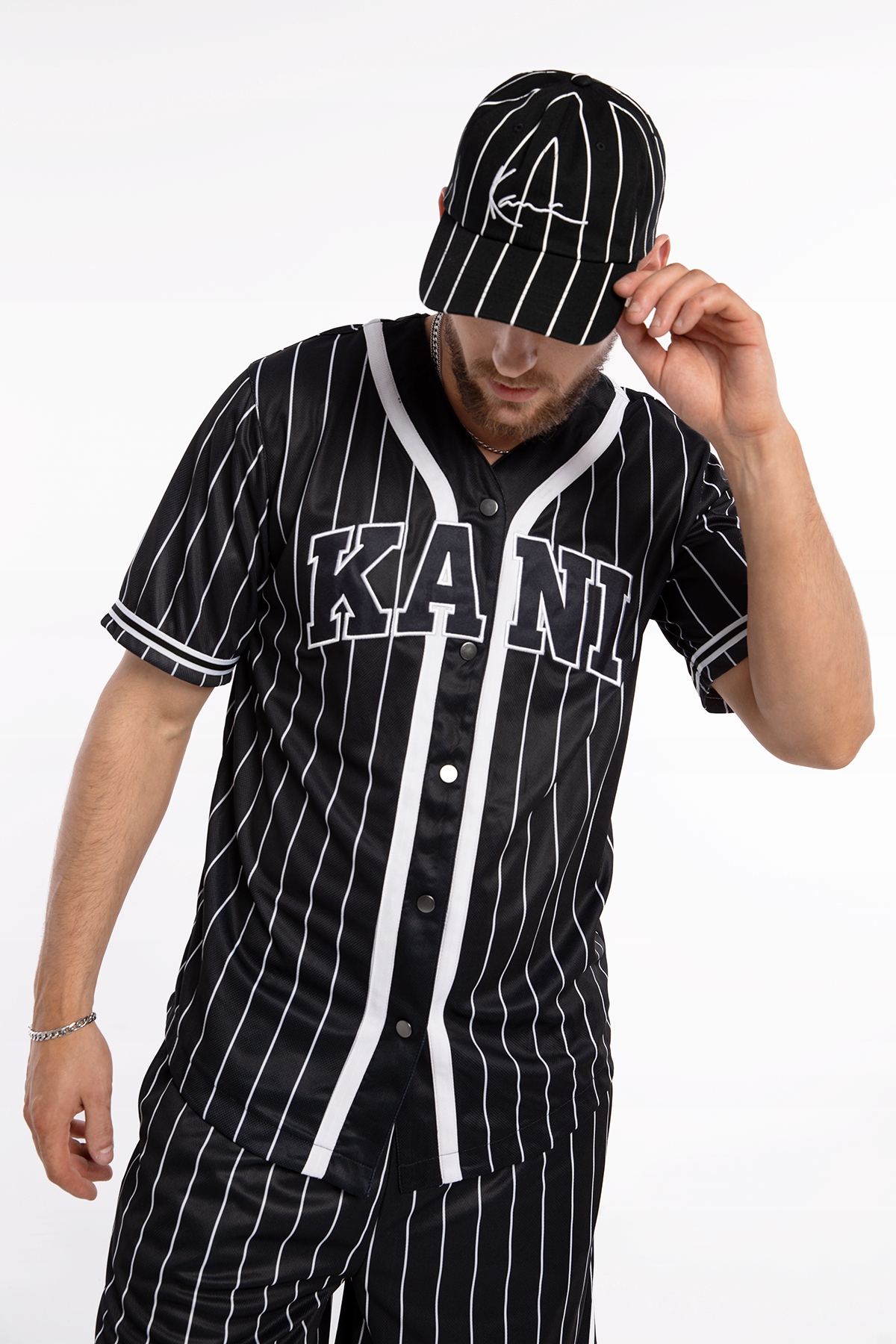 Pánské Tričko Karl Kani Tričko Varsity Striped Baseball KK-6033360-S