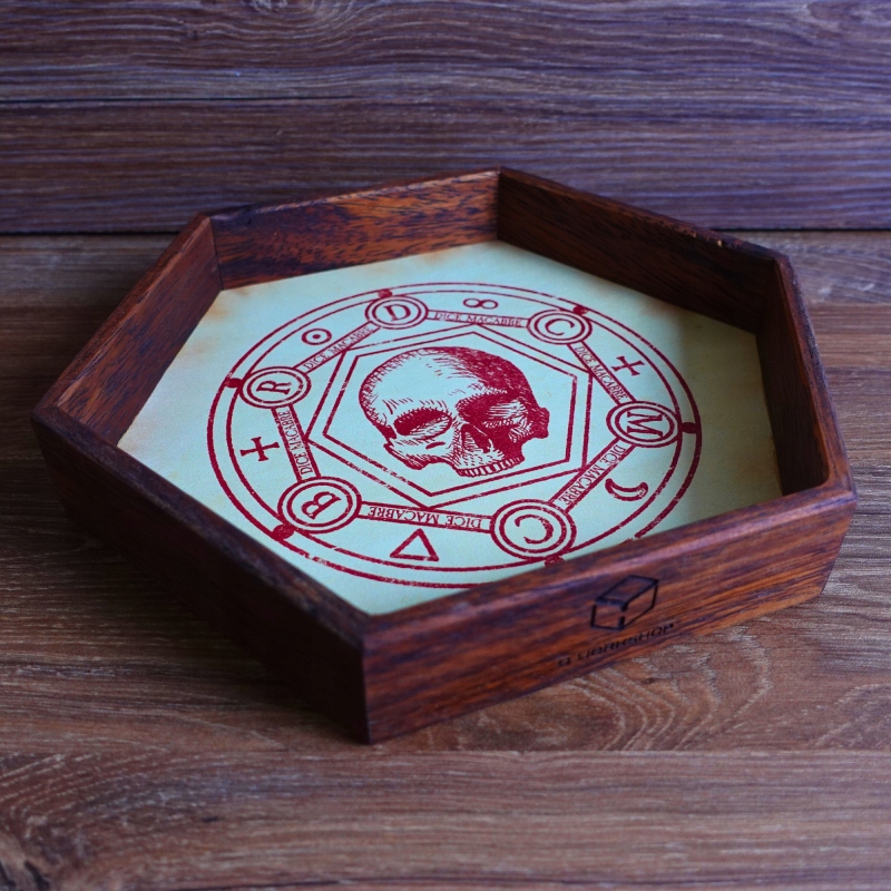 Drewniany Dice Tray - Macabre