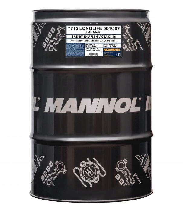 MANNOL 5W30 60L. FOR VW AUDI SKODA SILNIKOWY OLEJ
