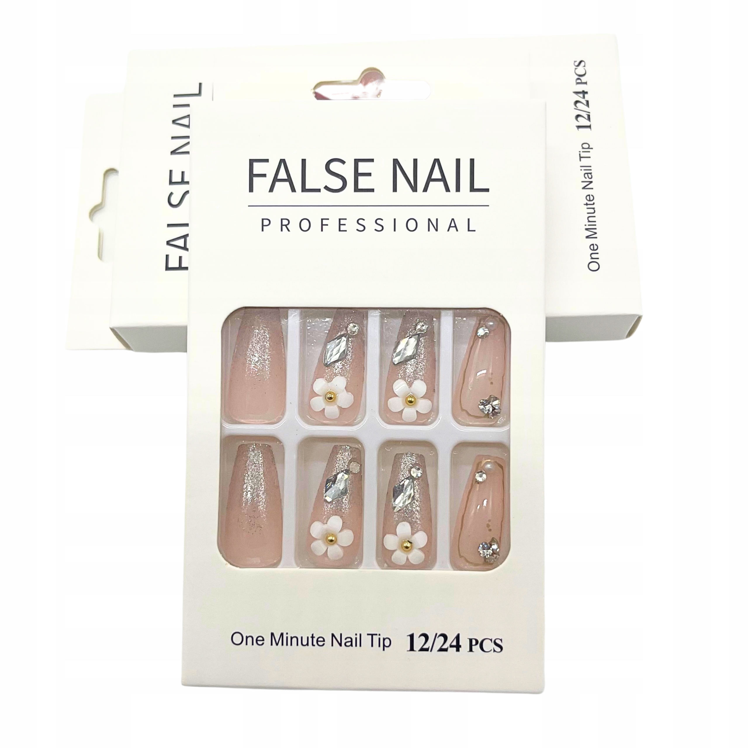 PAZNOKCIE SZTUCZNE TIPSY WZORY Z KLEJEM 24SZT