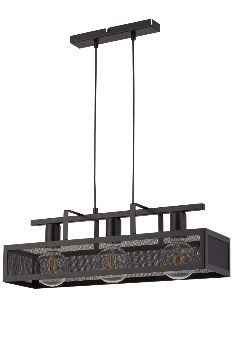Závesná lampa Sigma Lighting Albert 3 L čierna kovová 3xE27 60 cm