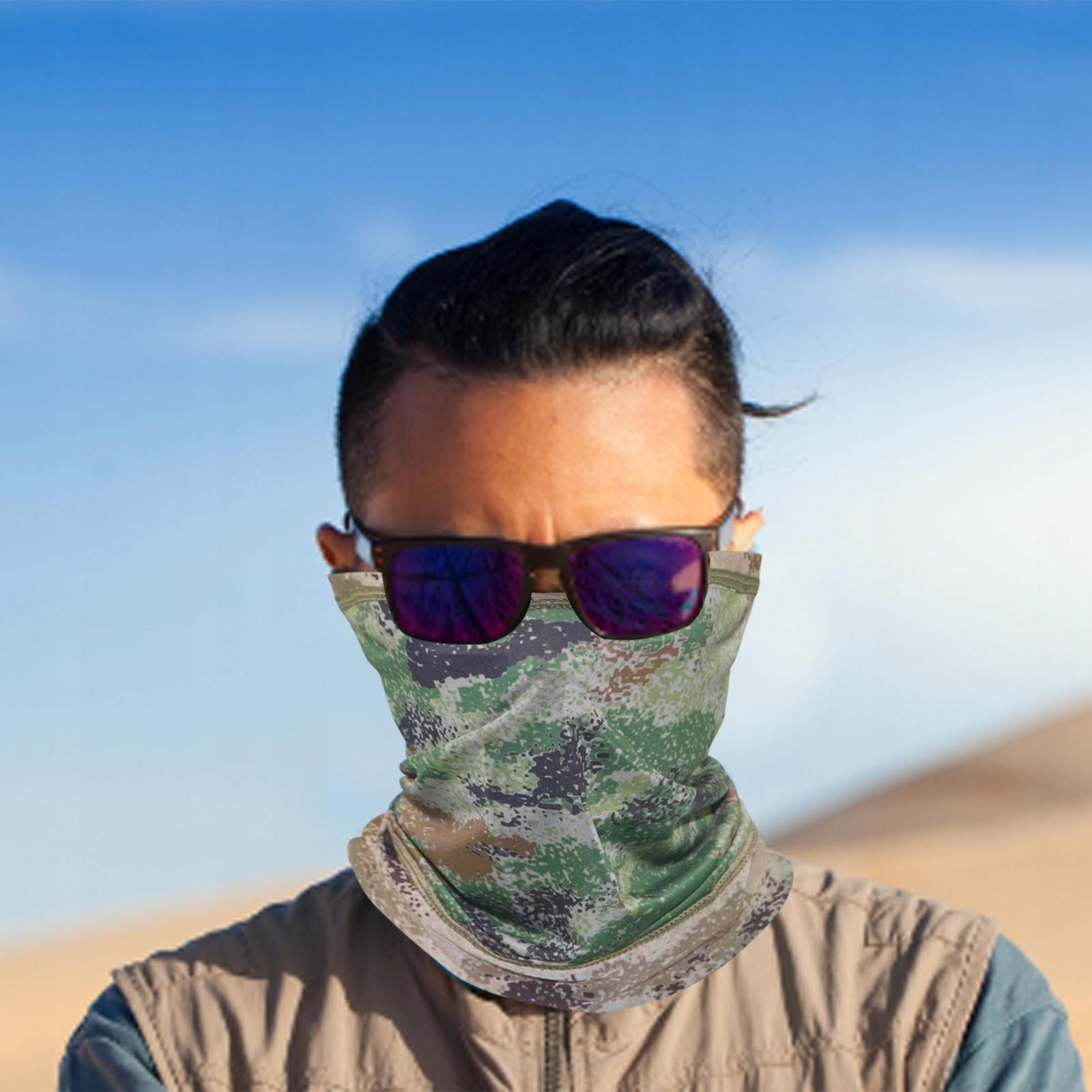 Neck Gaiter Sun Protection Multifunctional Washable Bandana Face Mask Face Kolor dominujący inny