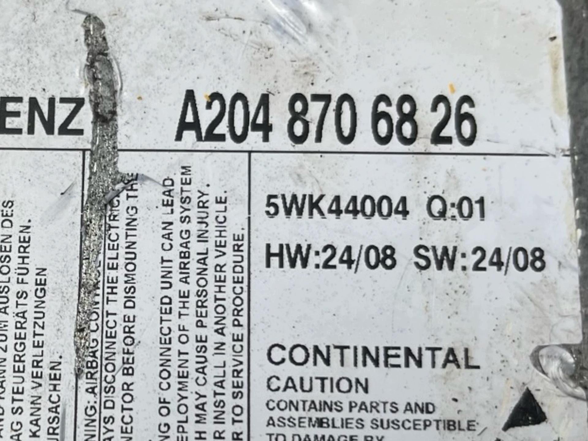 module airbag Mercedes-Benz C W204 2009 A2048706826