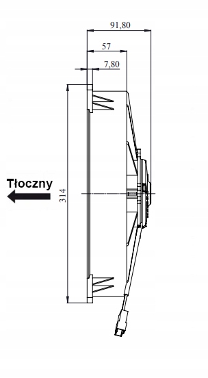 Wentylator Osiowy 24V 280mm/11' Typ Spal VA03-BP70 Producent części Inny