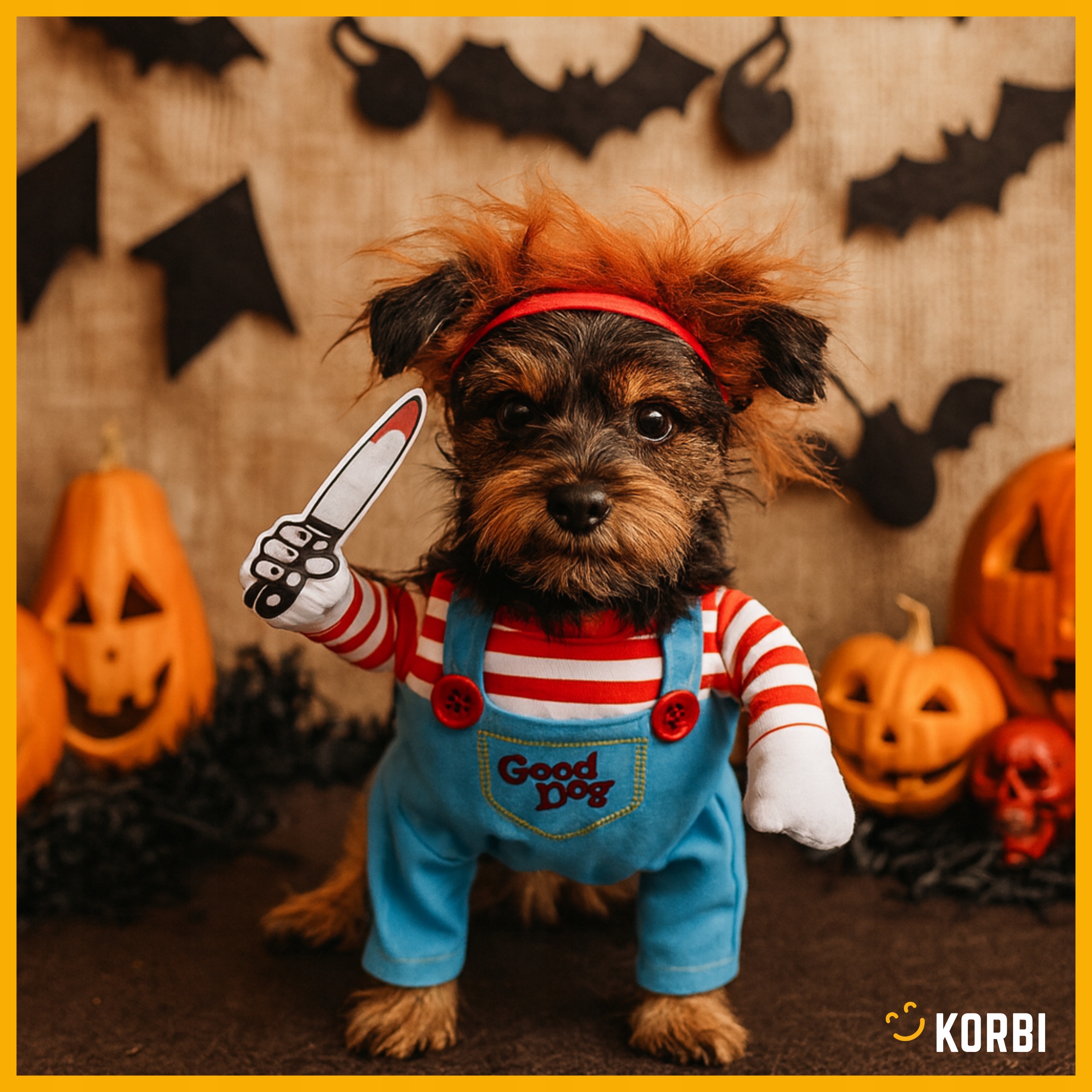 PRZEBRANIE PSA LALECZKA CHUCKY STRASZNY ZABAWNY KOSTIUM NA HALLOWEEN M Rozmiar M