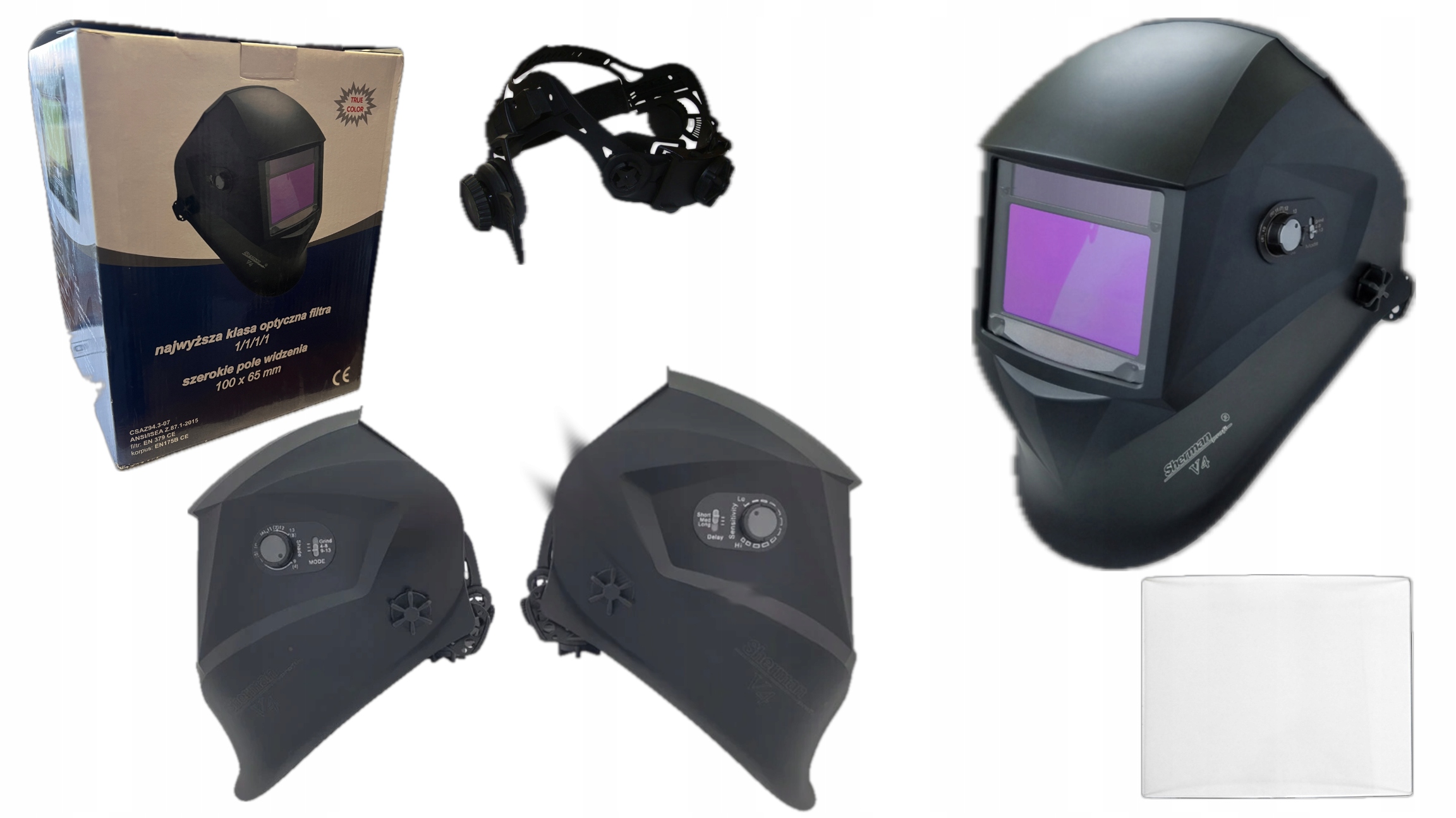 Przyłbica spawalnicza automatyczna Sherman V4 True Color PSP09