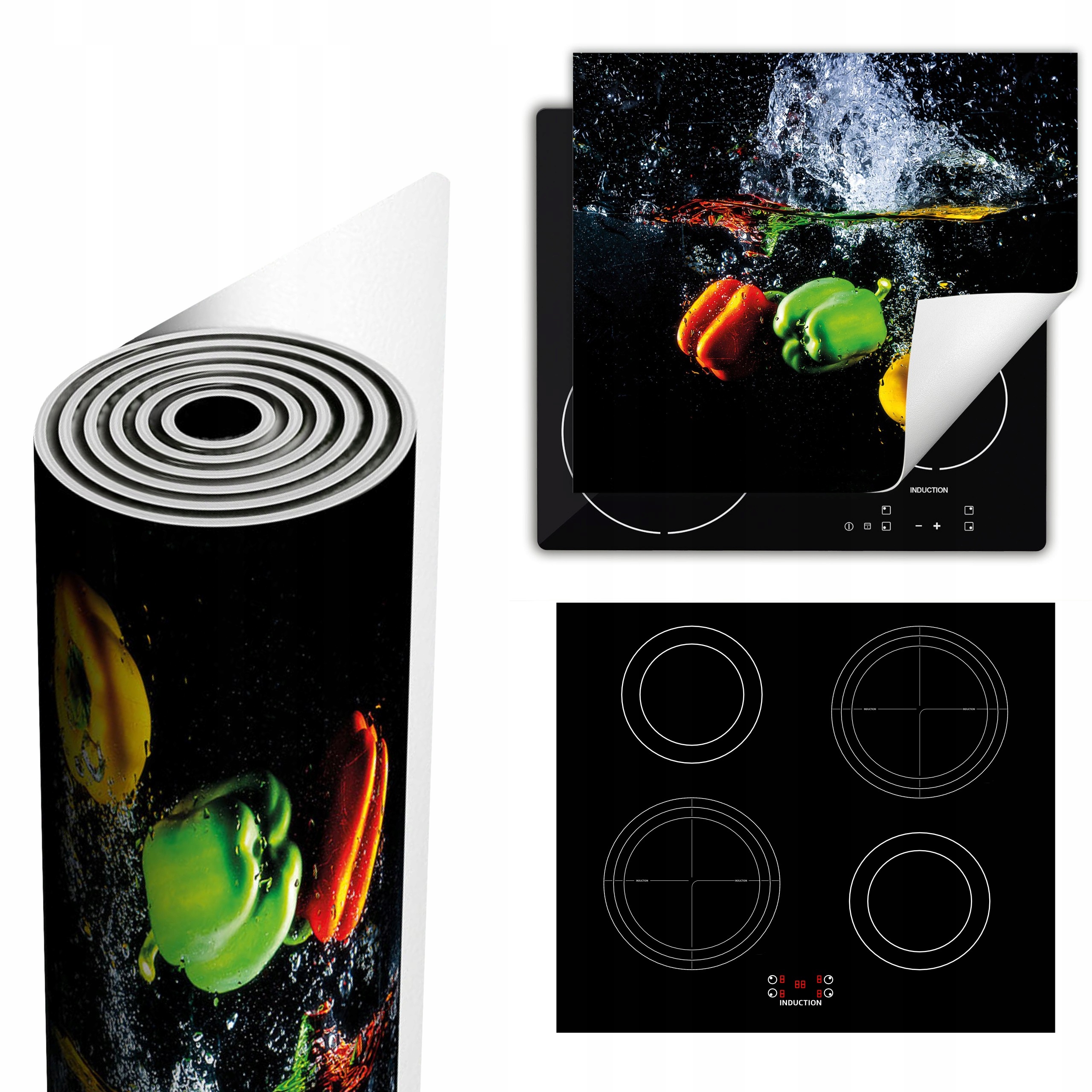 Ochranná Podložka Na Sporák Má Více Místa 60x52 černá paprika