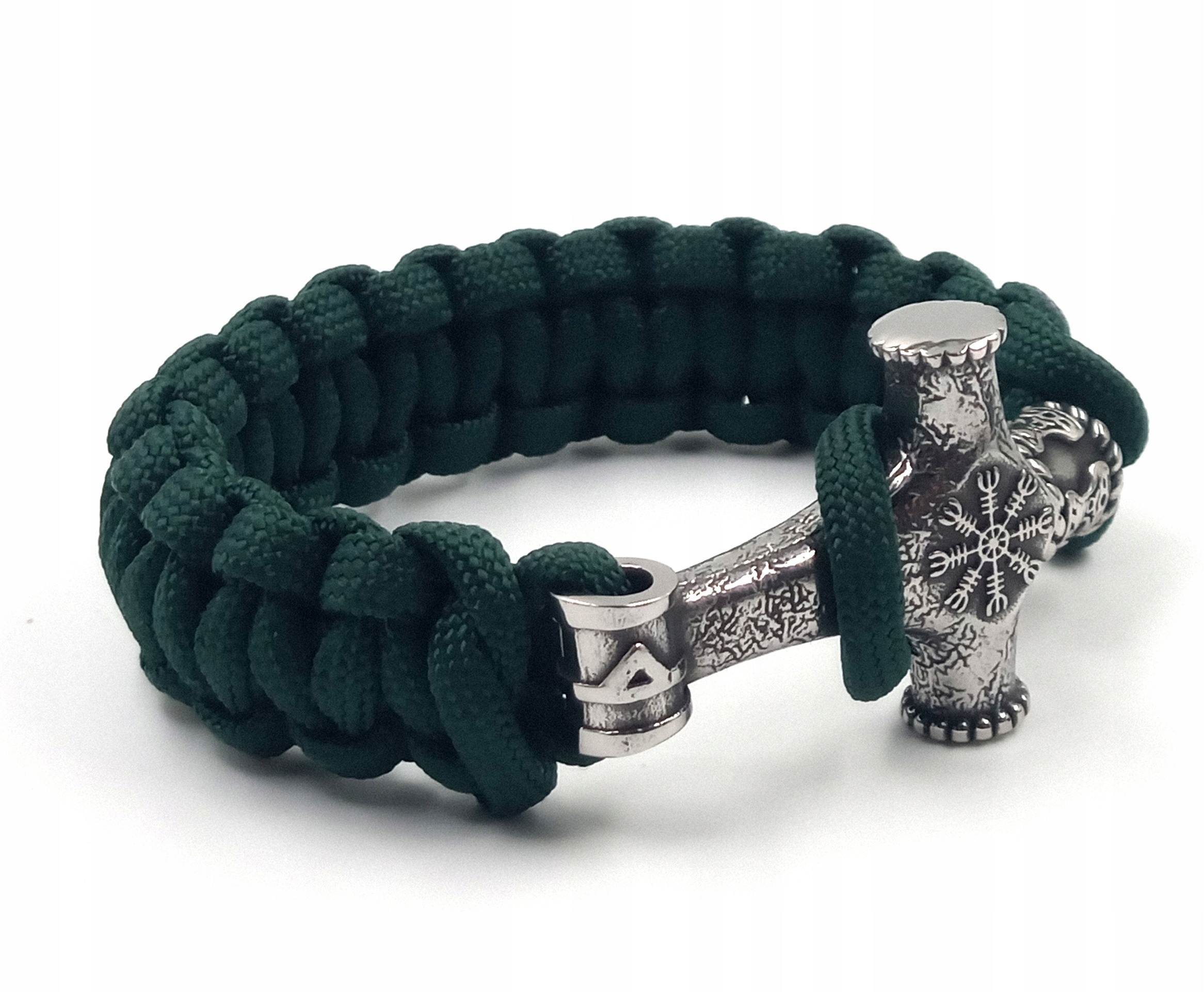 Pánský Náramek elegantní Dárek pletený paracord viking Thor Amulet