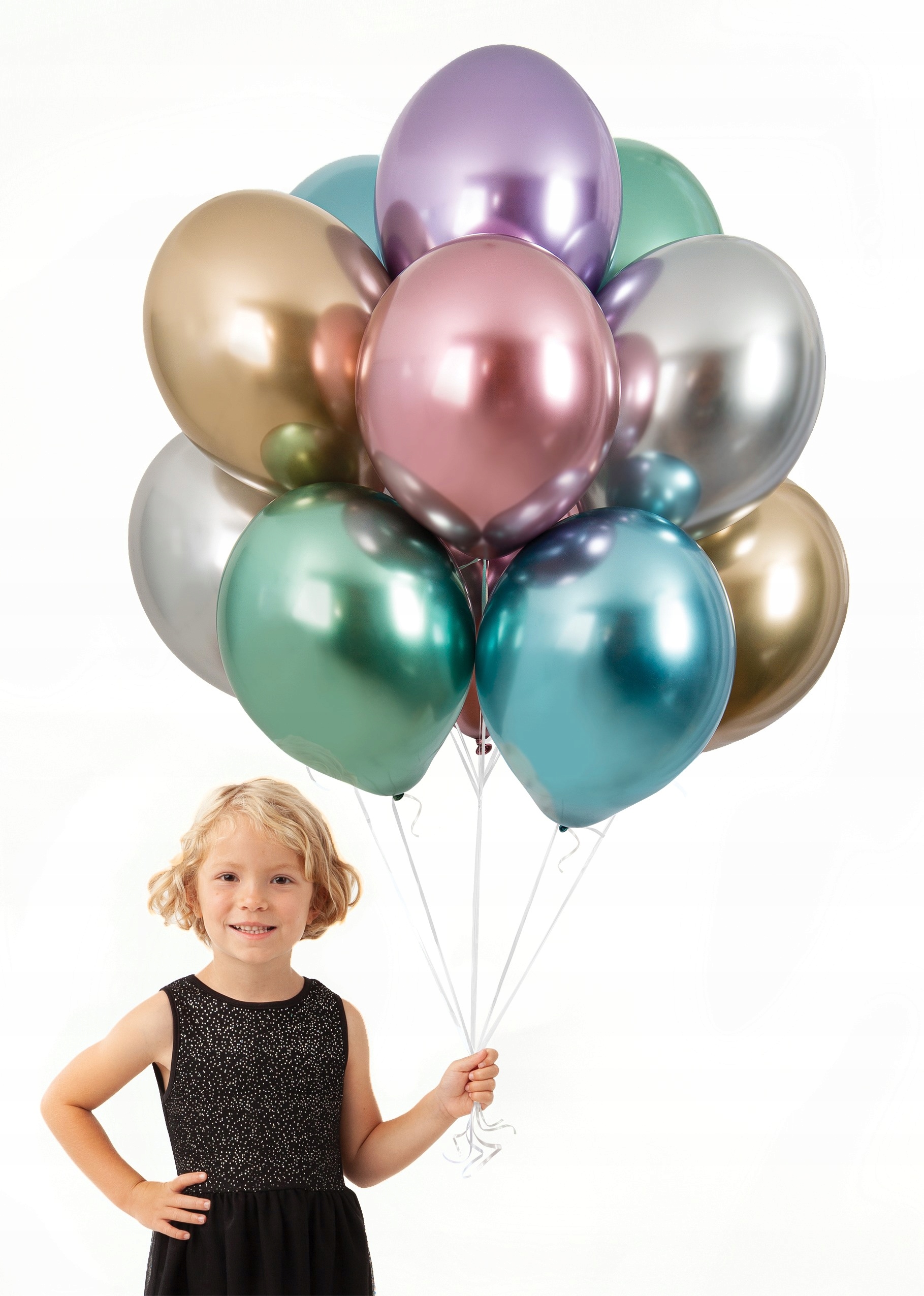 

Balony chromowe kolorowe zestaw urodziny ślub glos