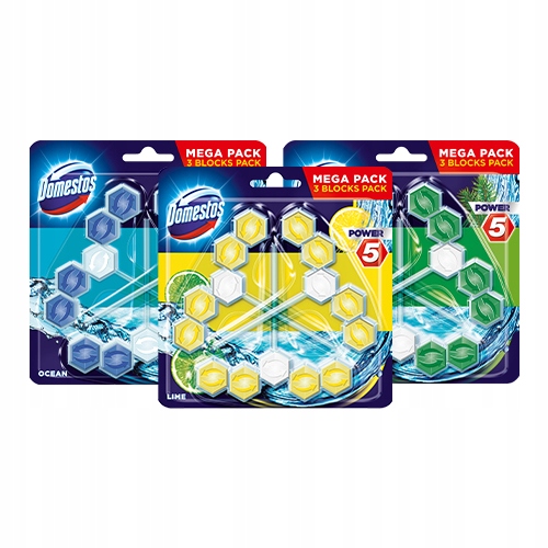 Levně Domestos Trio Obsah 3x3x55g Wc kostka 9 ks