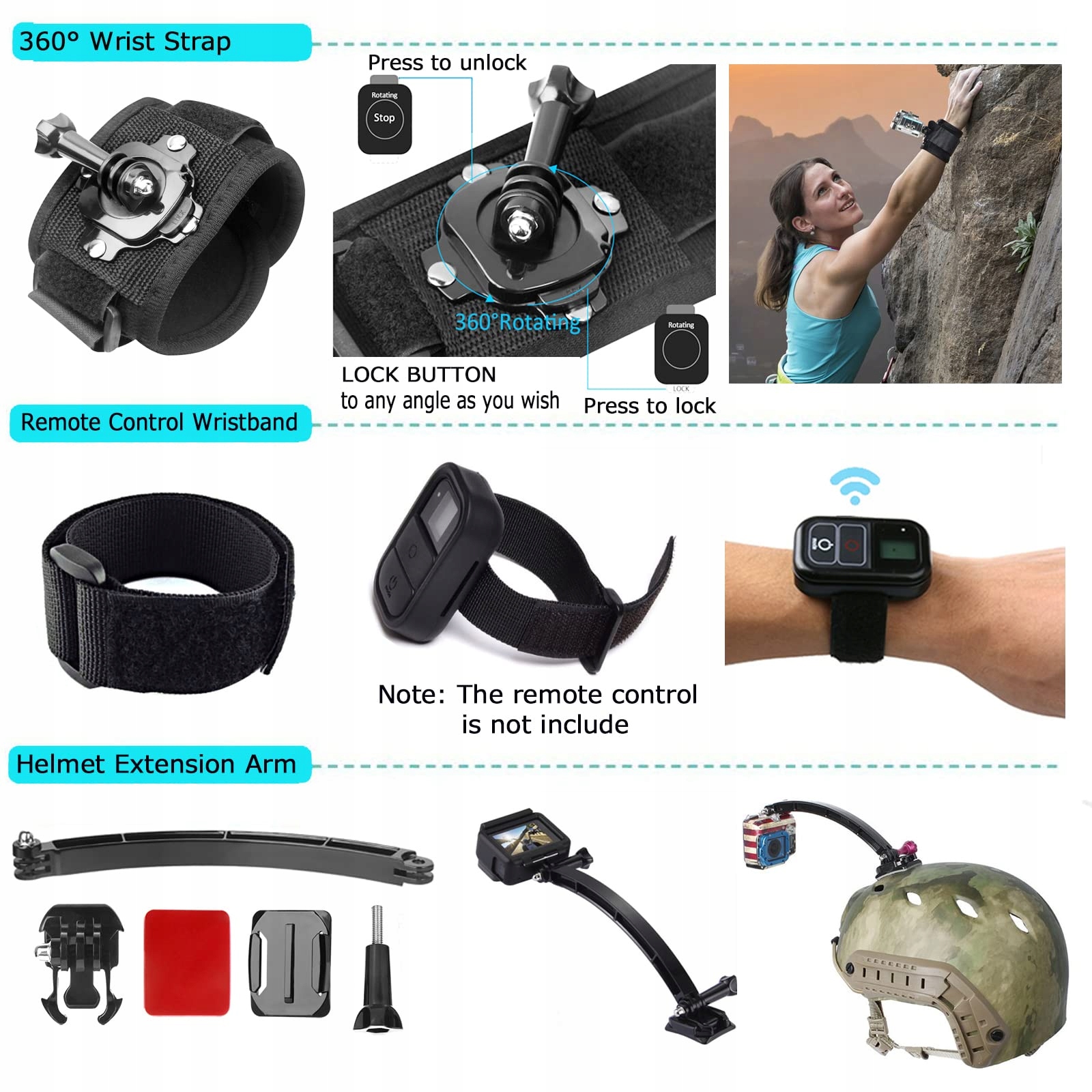 Zestaw Akcesoriów 50w1 Do Kamer Sportowych GoPro DJI Insta360 BONVVIE — miniatura 5