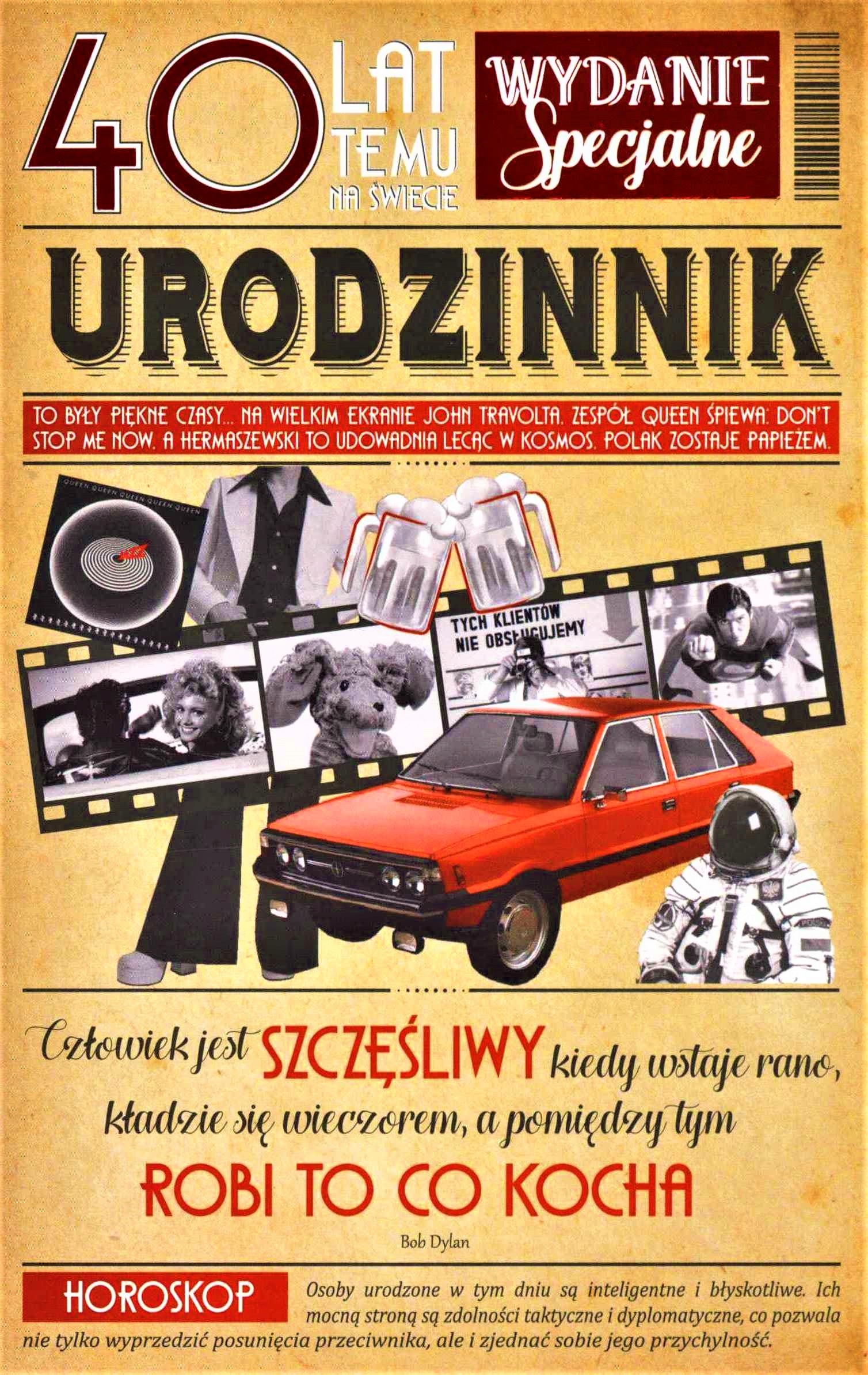 

Śmieszna Kartka na 40 Urodziny Kobiety Mężczyzny