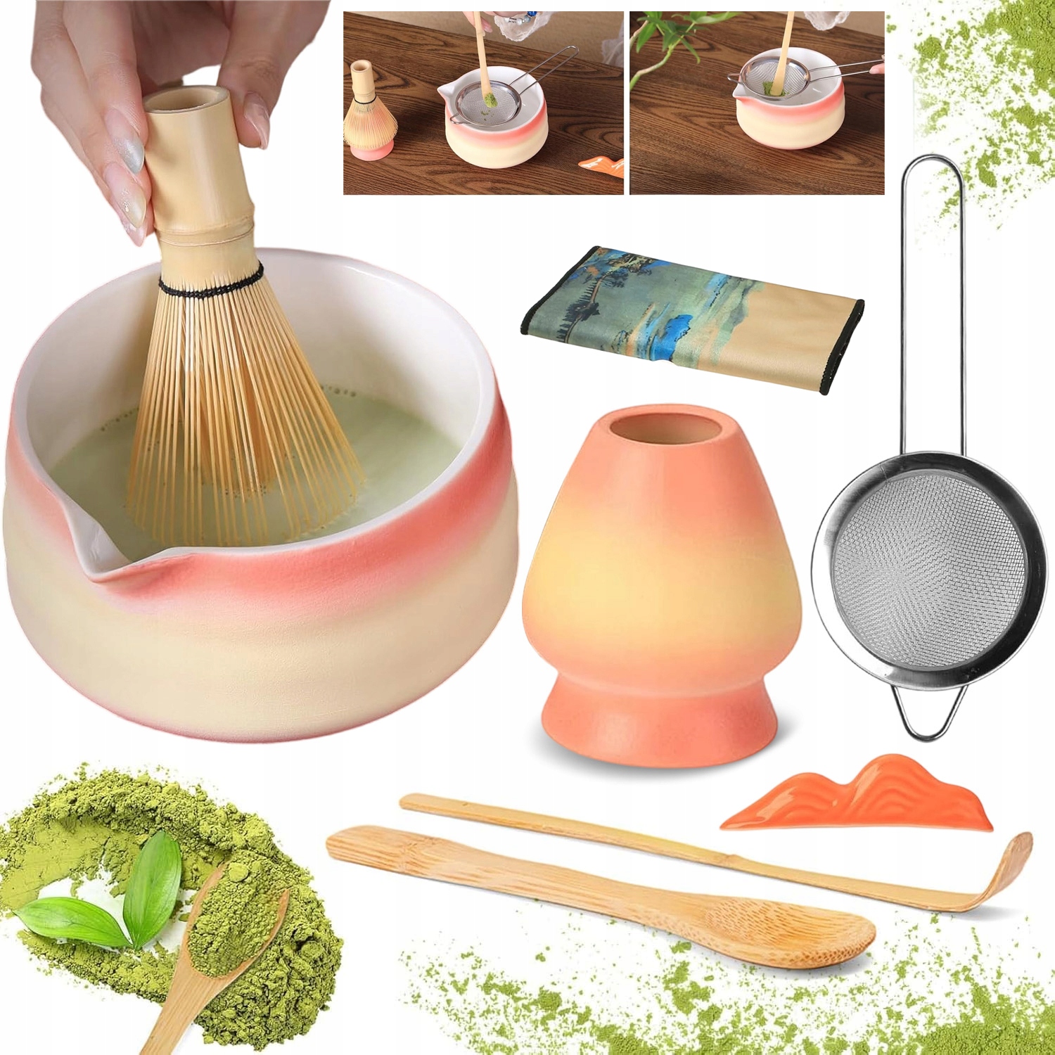 Sada Nástrojů Pro Matchu Japonská Matcha Akcesoria Bambusové Odolné