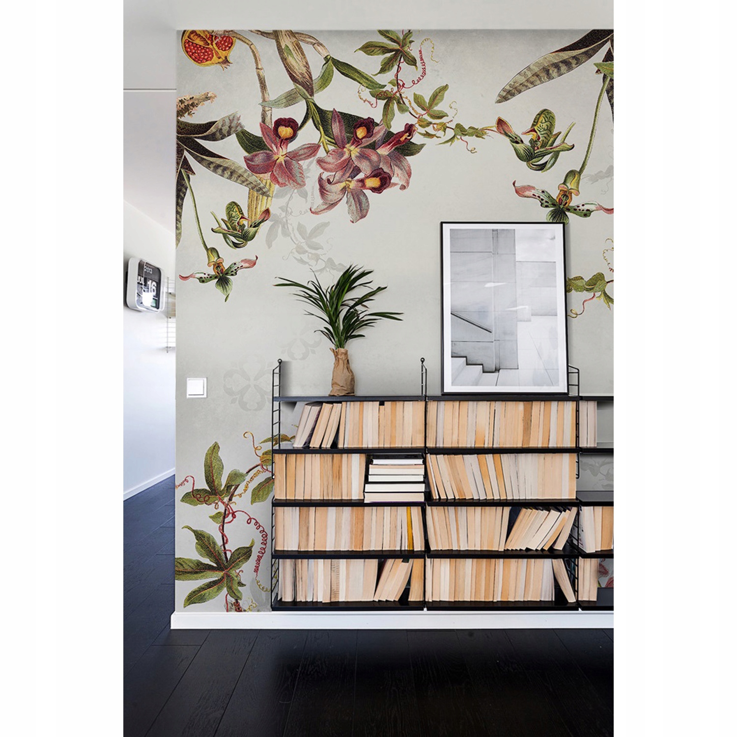 

Tapeta ścienna Vintage tropikalne kwiaty 250x104cm