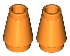 

Lego Stożek 1x1 Pomarańcz (4589/59900/4518029) x2