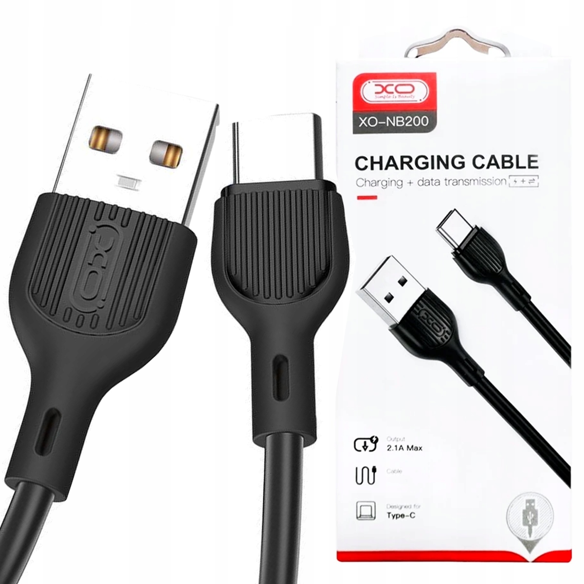Kabel TelForceOne USB - USB typ C 1 m czarny