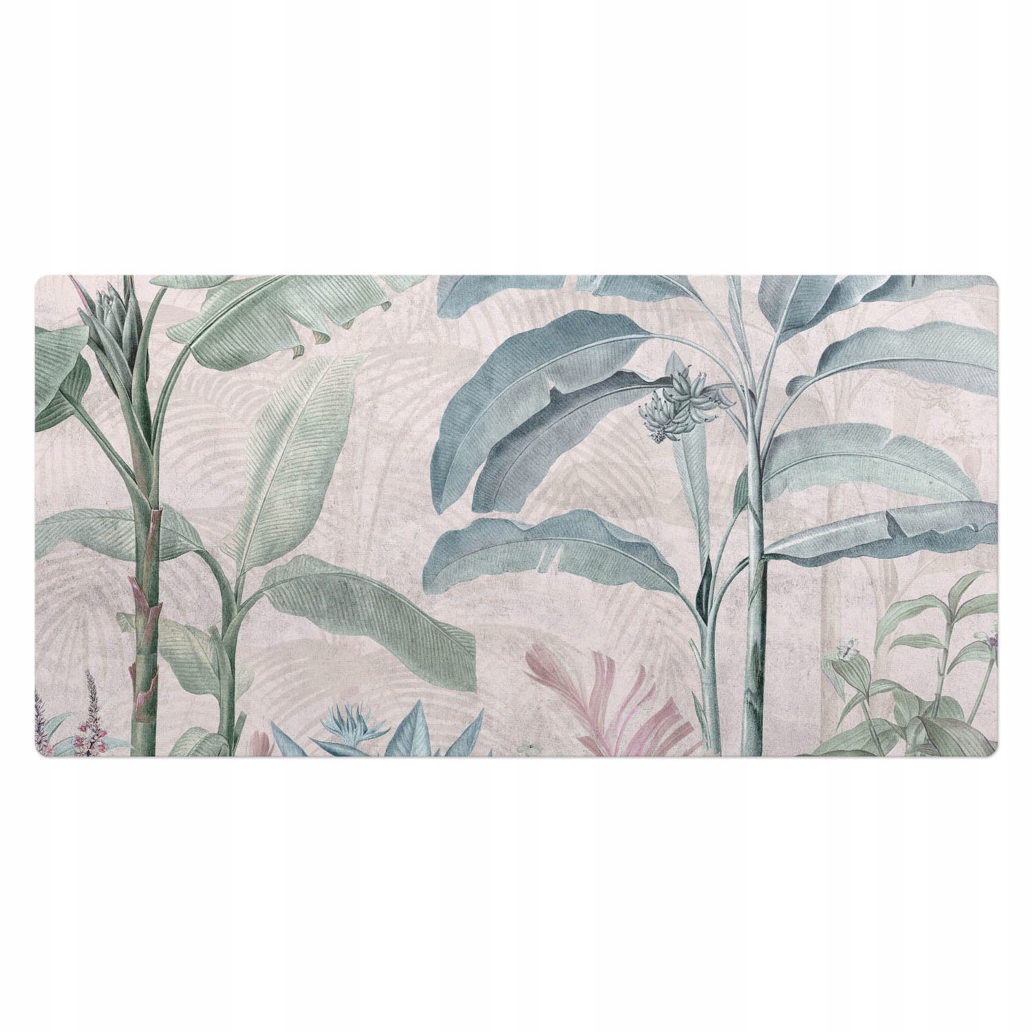 Moderní vinylová podložka pod klávesnici Zelené listy z džungle 100 x 50 cm