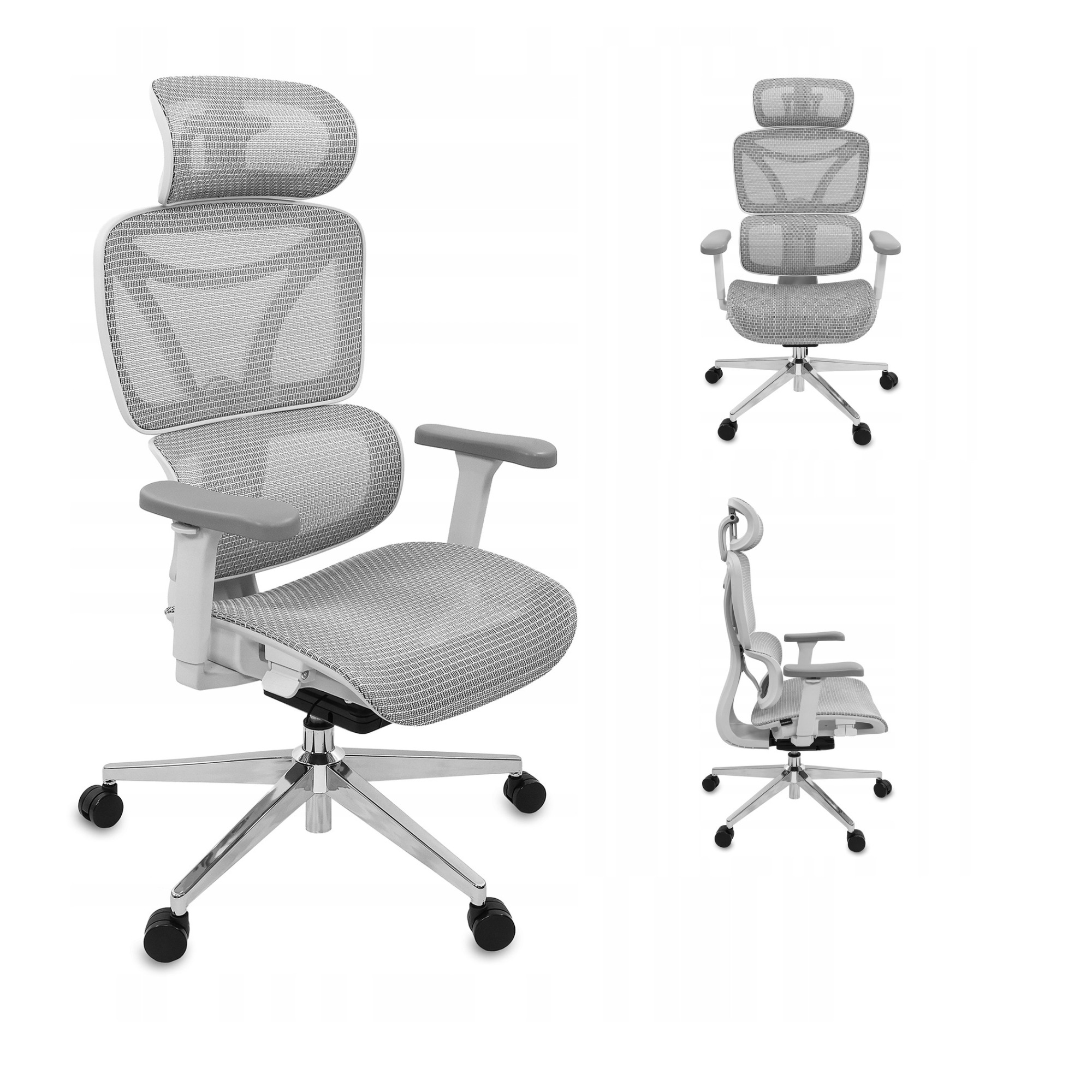 Ergonomické kancelářské křeslo LVNSystem Control Pro síťovina 130 kg bílá