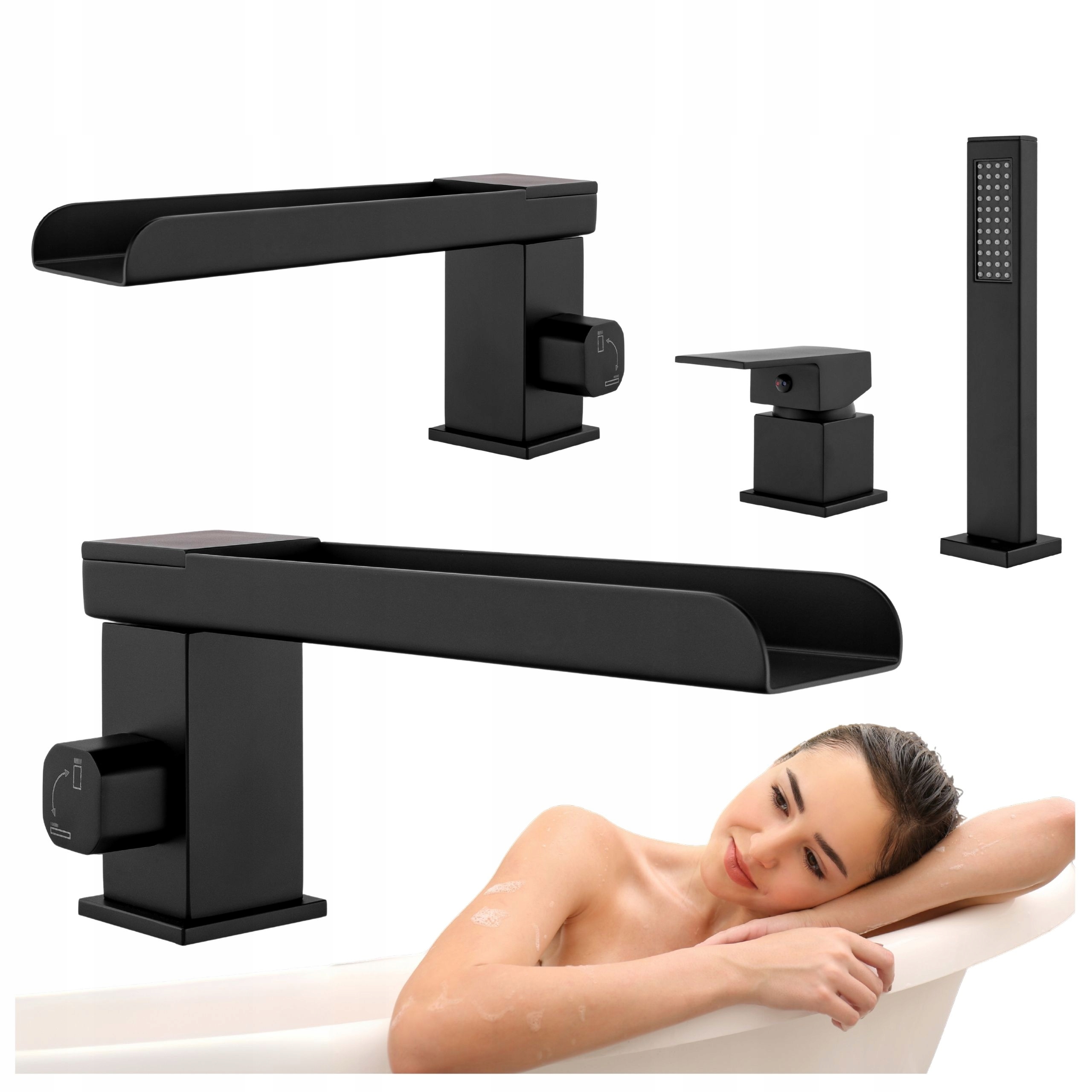 3-OTVOROVÁ Vanová Stojánková Baterie Černá