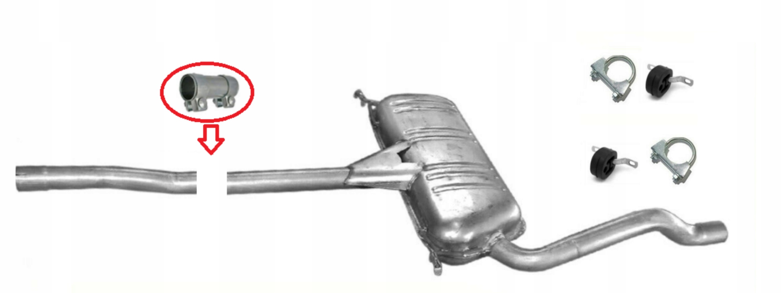 01.117 - VW PASSAT 1.9 TDI 2000-2005 ГЛУШИТЕЛЬ СРЕДНИЙ КОМПЛЕКТ