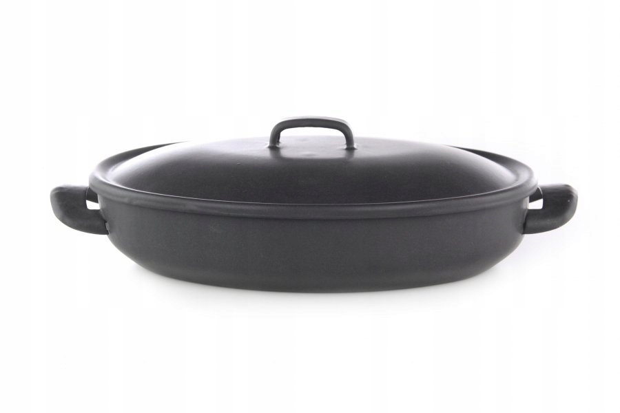 Smaltovaný oválny pekáč s pokrievkou Bse šťuka 32 cm, výška 7 cm
