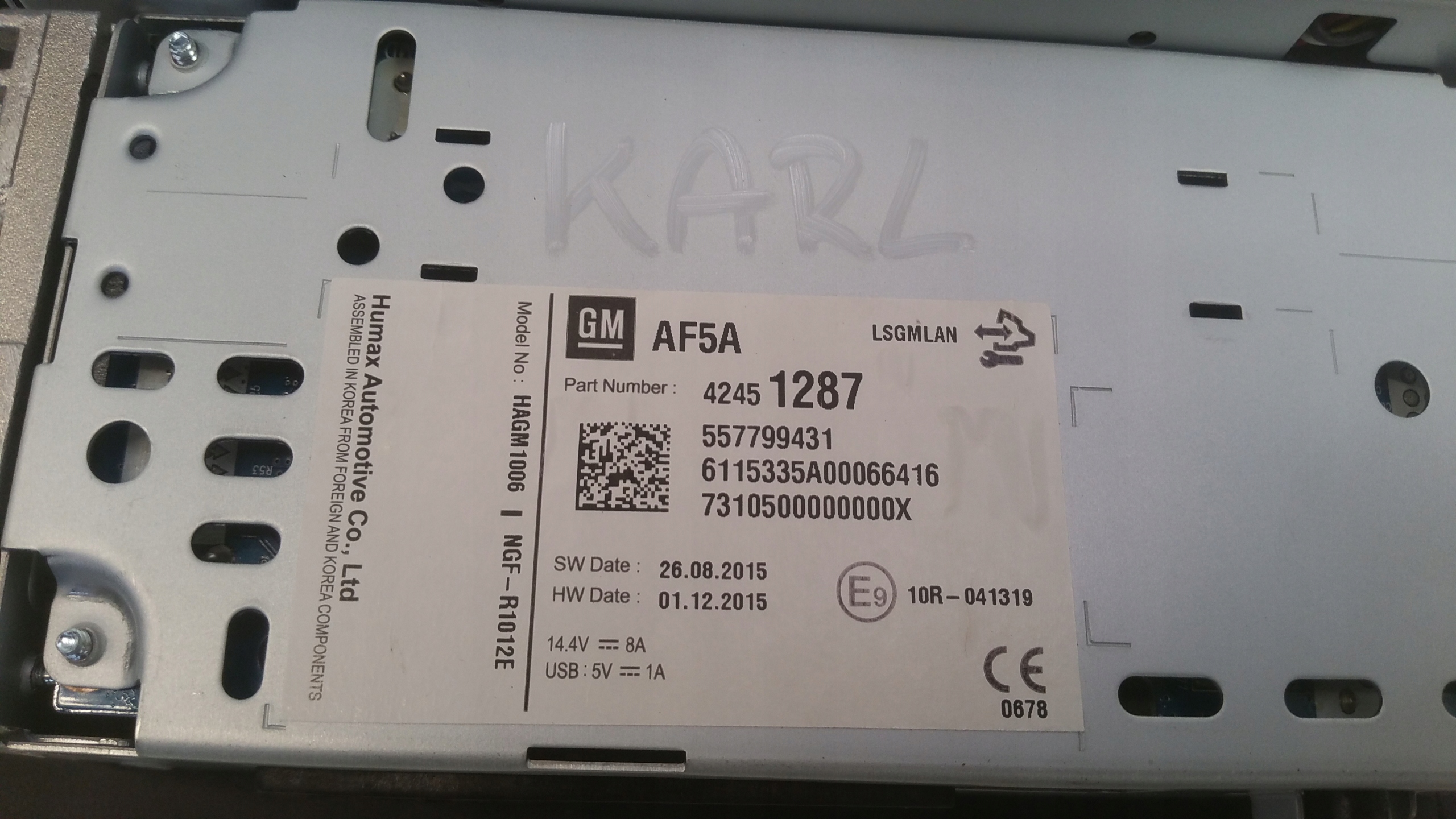 Radio 42451287 Opel Karl