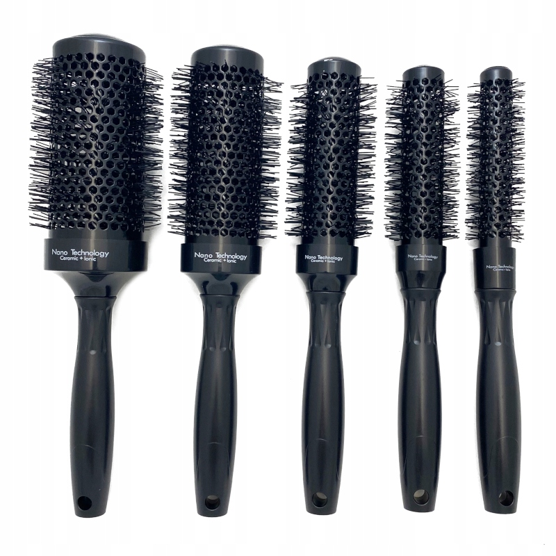 Szczotka Ceramiczna Termiczna Okrągła Do Włosów Zestaw 5 Szt. Black