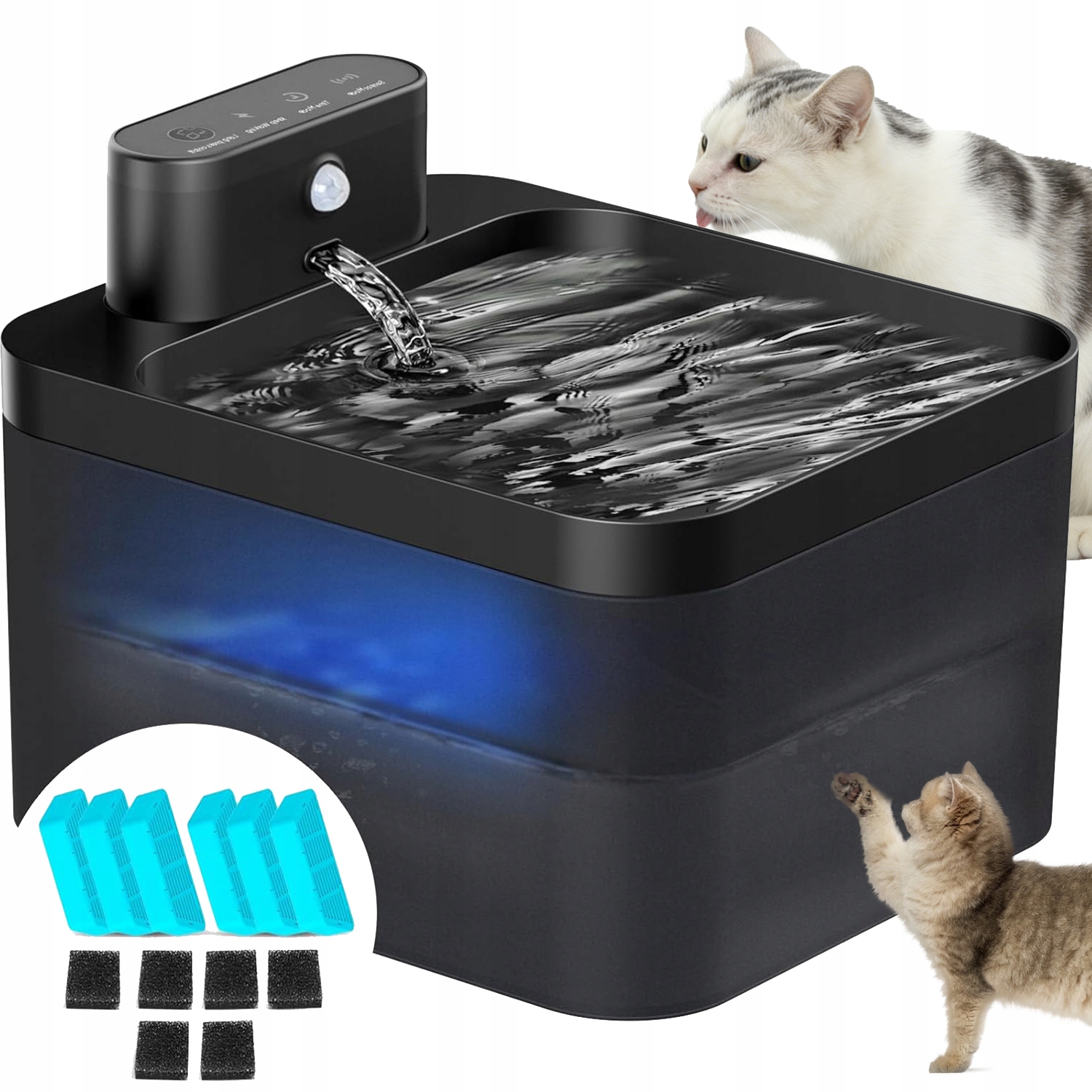 Levně Dávkovač Vody Pro Kočky Bezdrátový S Pohybovým Senzorem A Baterií 2600 Mah