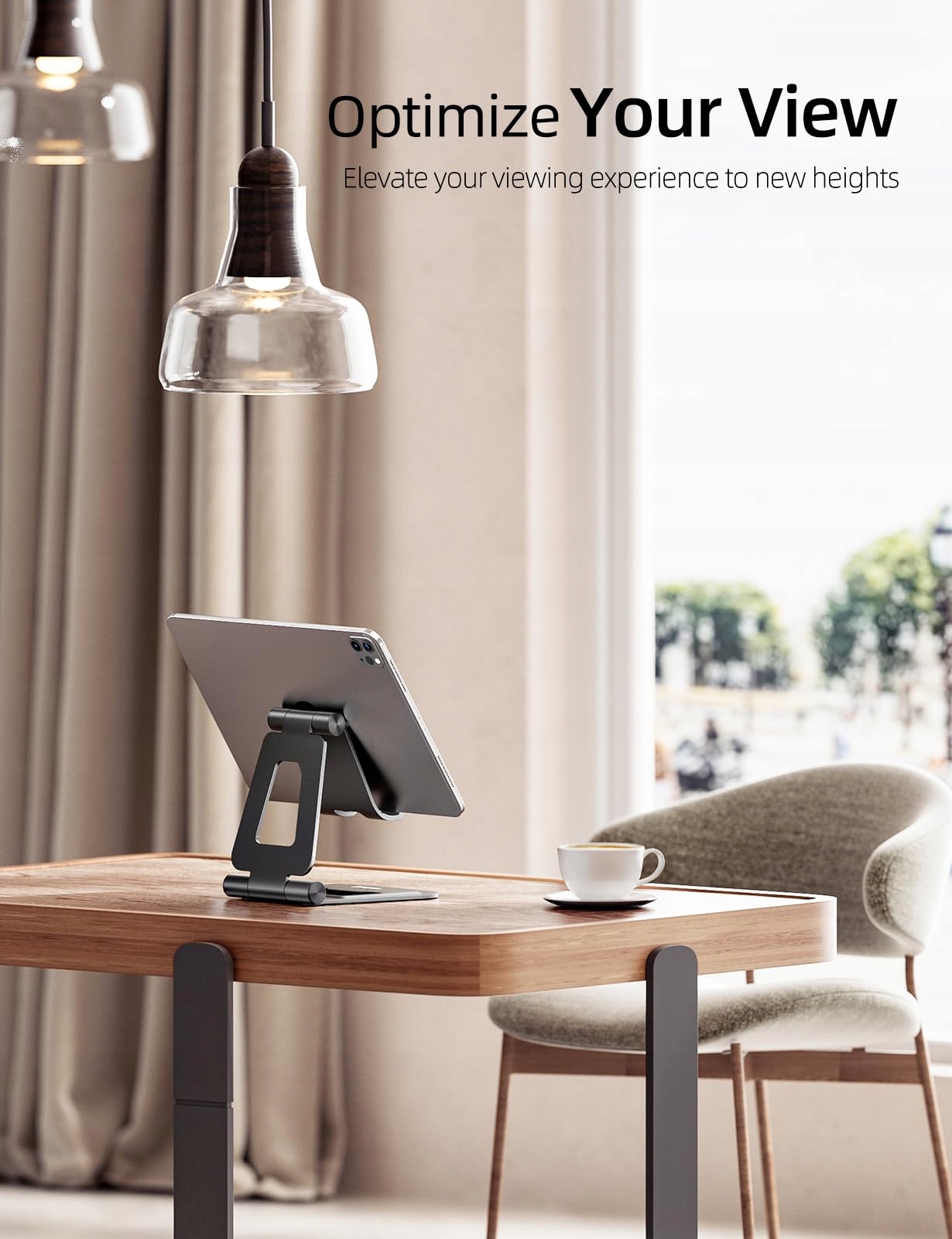 NULAXY Aluminiowy Składany Stojak na iPad Tablet iPhone Czarny — miniatura 6