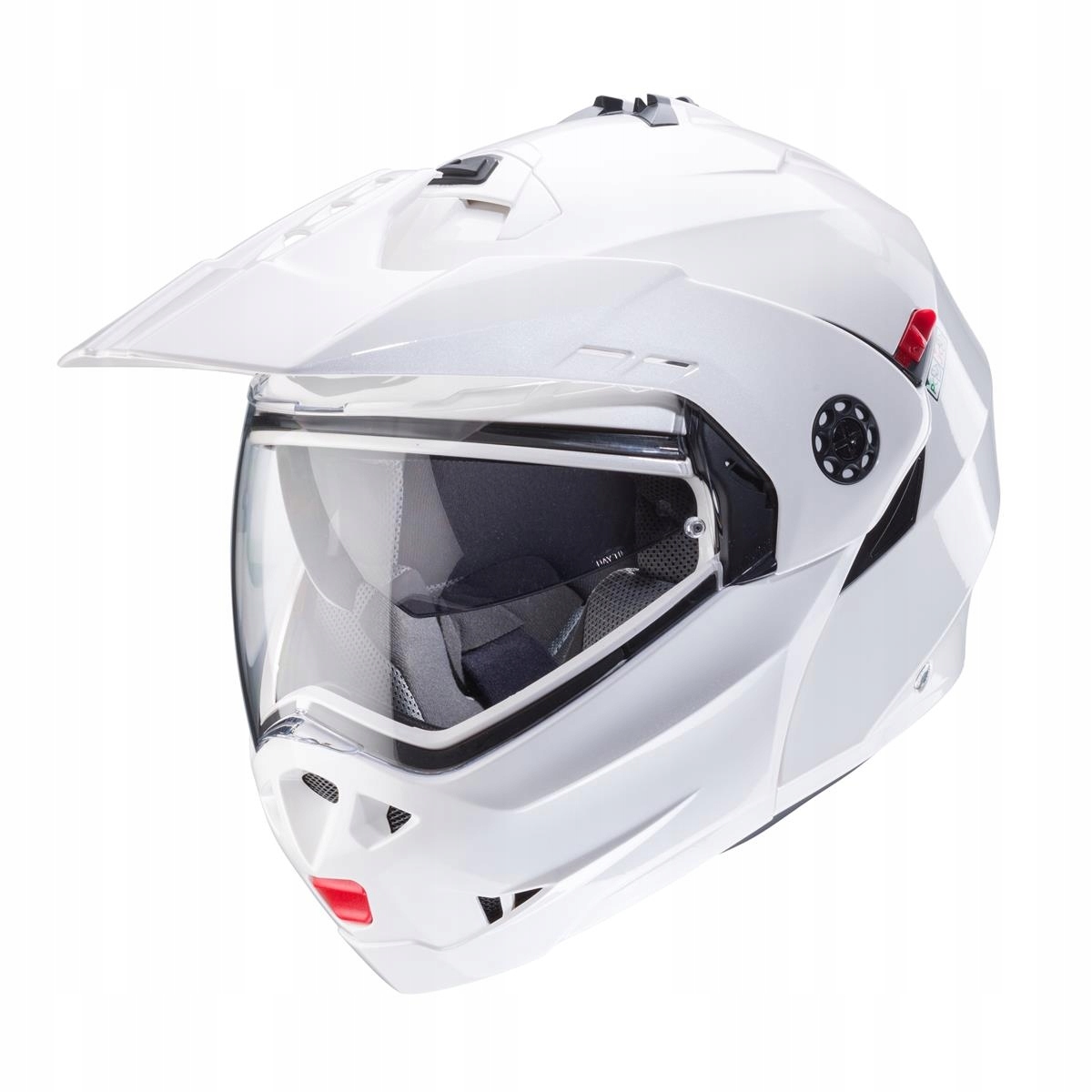 Caberg Čeľusťová Prilba Flip-up Enduro Model Tourmax X Pevná Farba Biela
