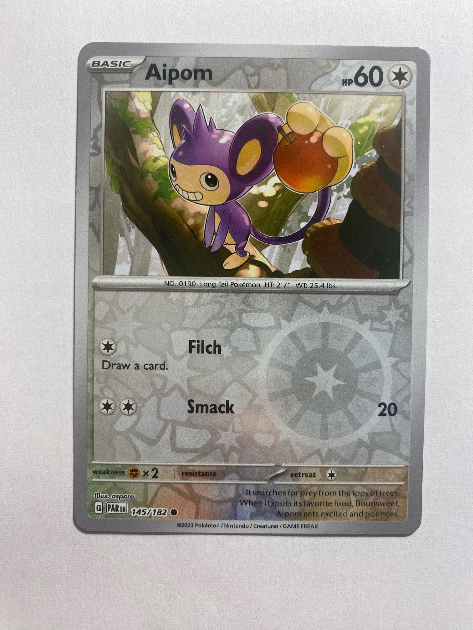 Pokemon Paradox RIft Reverse 145/182 Aipom