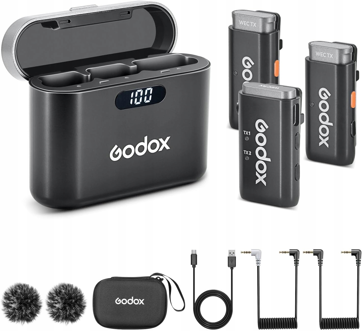 Godox Wec KIT2 2,4 GHz bezdrátový mikrofonní systém, kravatový mikrofon