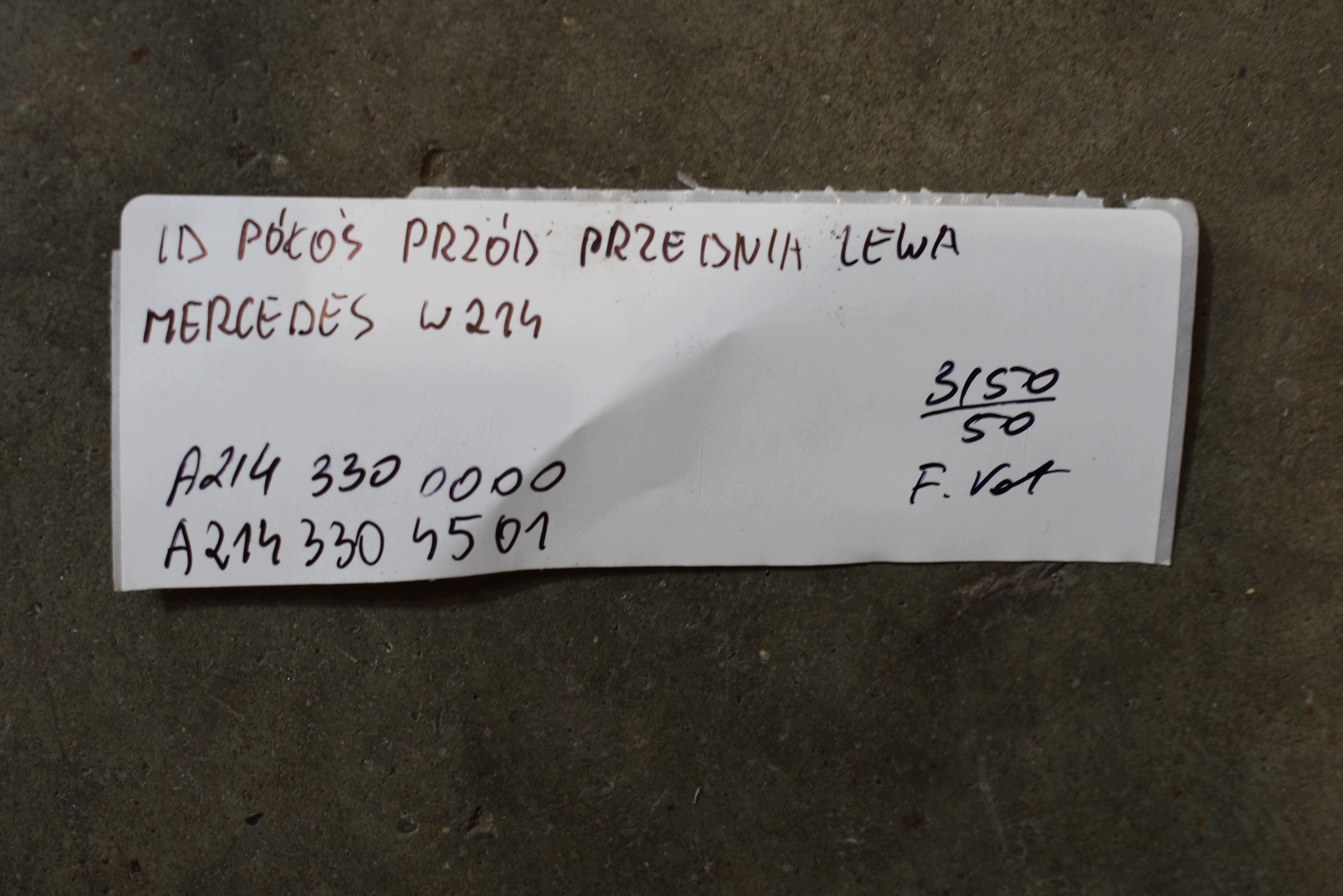 perfect condition semi-axis front front left MERCEDES W214 1