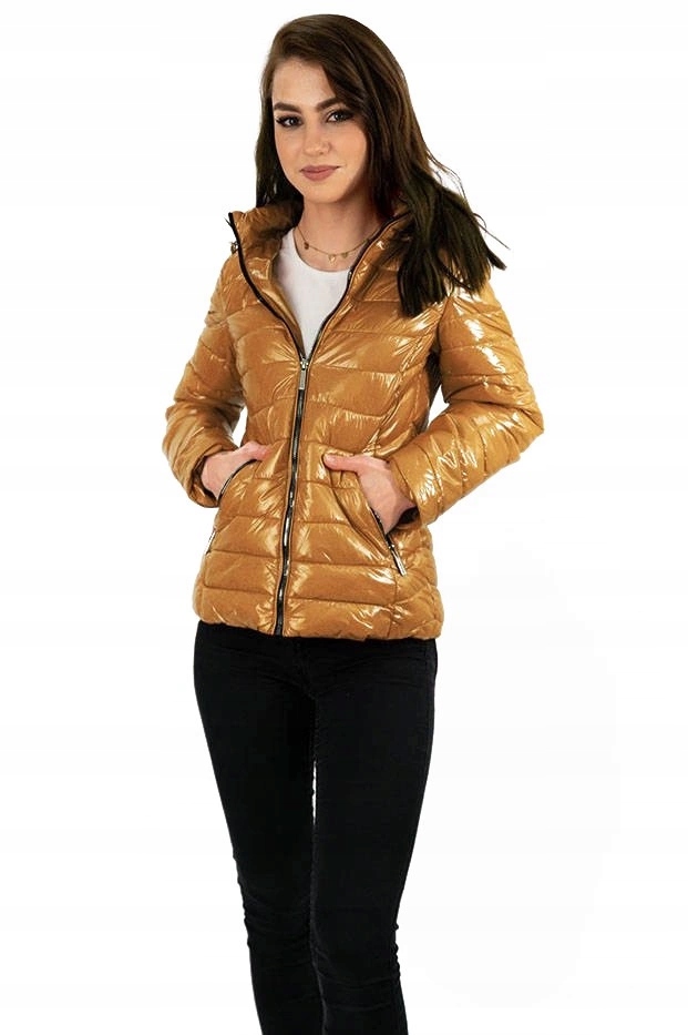 Pikovaná Bunda Kapuce CAN333 Hořčice L (40)