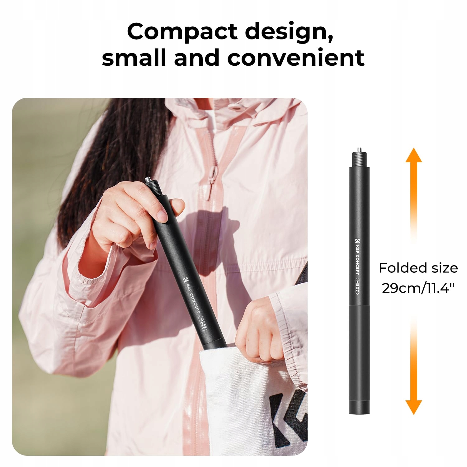 K&F CONCEPT MS07 Kijek Selfie Monopod Do GoPro Insta360 DJI Action — miniatura 8