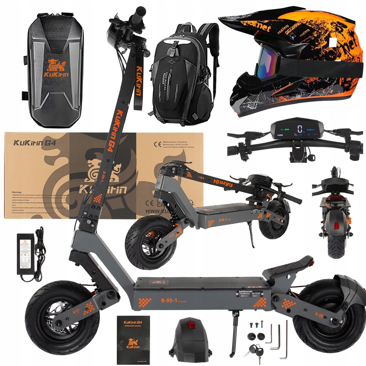 KuKirin G4 Skládací elektrická vozidla 2000W 70KM/H 60V 20Ah 75km Dárek