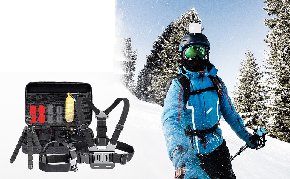 ZESTAW AKCESORIÓW DO KAMERY SPORTOWEJ ETUI CZARNE Waga produktu z opakowaniem jednostkowym 0.5 kg