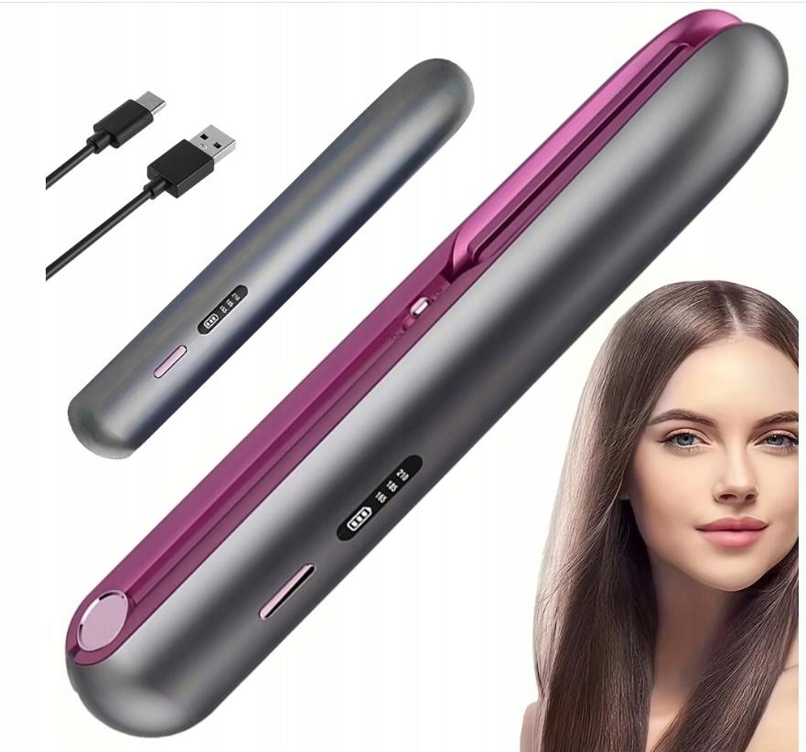 Prostownica do włosów Mini 4000mAh 2w1 3 Temperatury Usb-c