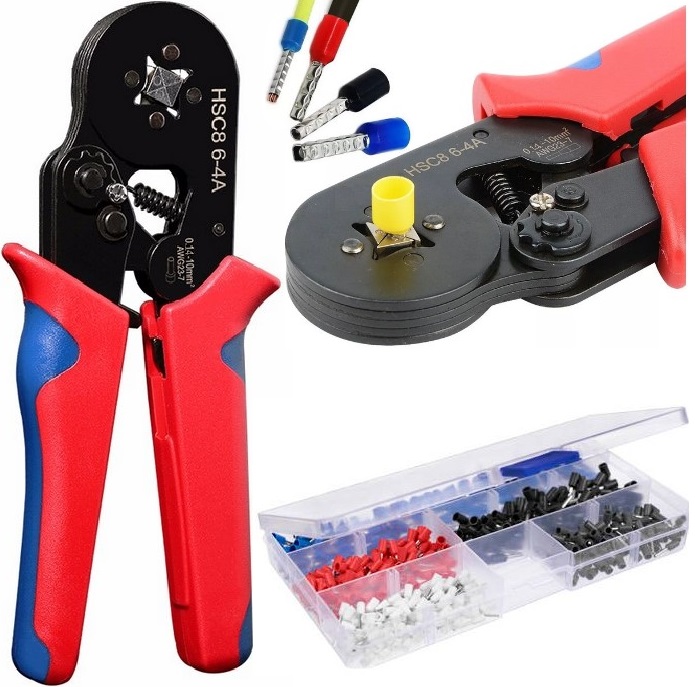 ZACISKARKA PRASKA DO KOŃCÓWEK KABLI TULEJEK + 500szt