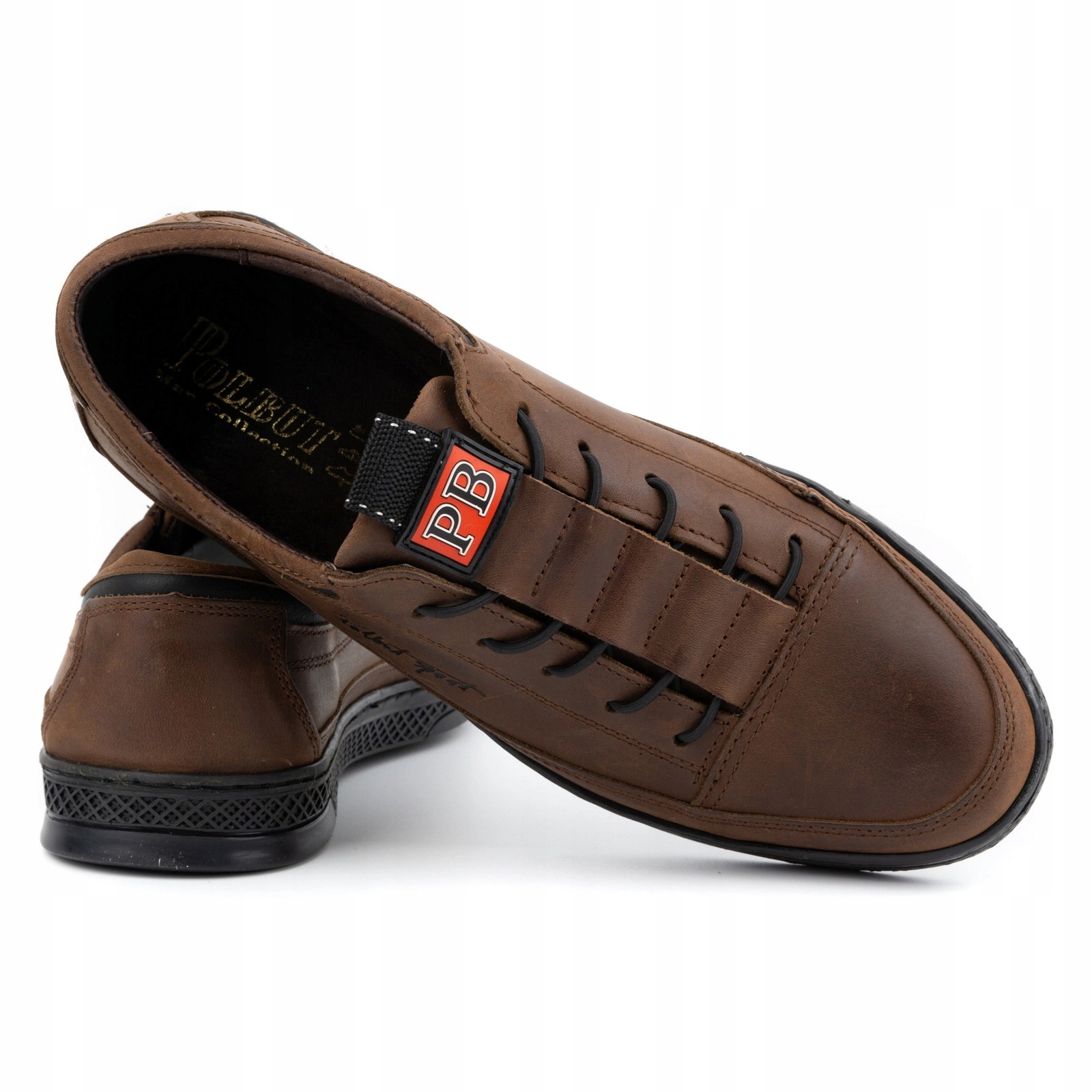 Buty męskie skórzane casual K22 ciemny brąz 40 Rozmiar 40