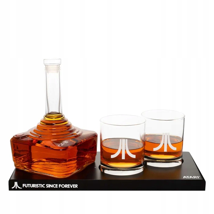 Sada Atari 3D Karafa 750 ml 2 poháre 300 ml na whisky bourbon