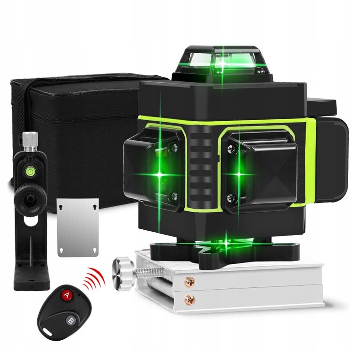 

Poziomica Laserowa 16/360°LASER Krzyżowy 4D +pilot