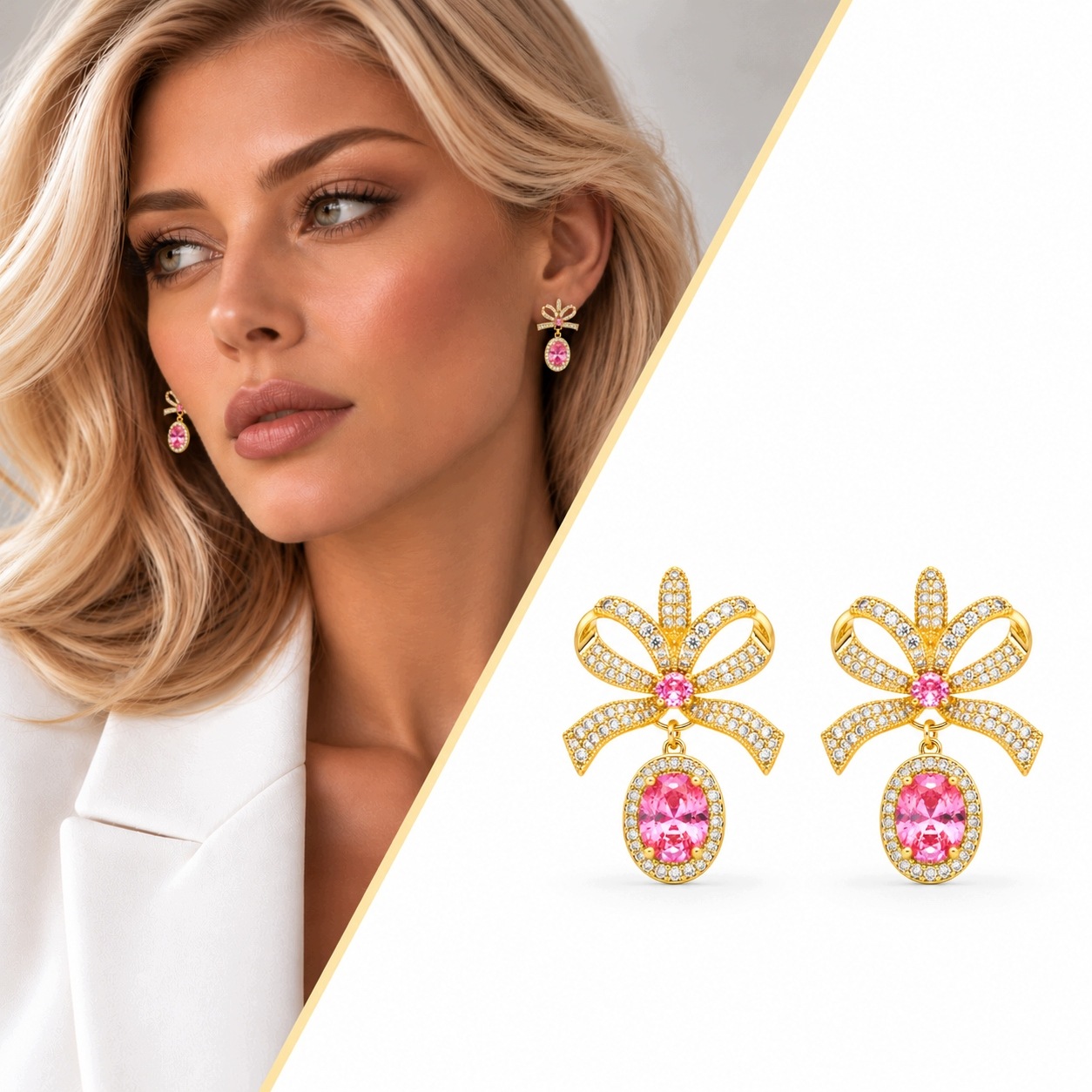 luxusní růžové zlaté Premium náušnice pozlacené 14K Hypoalergenní