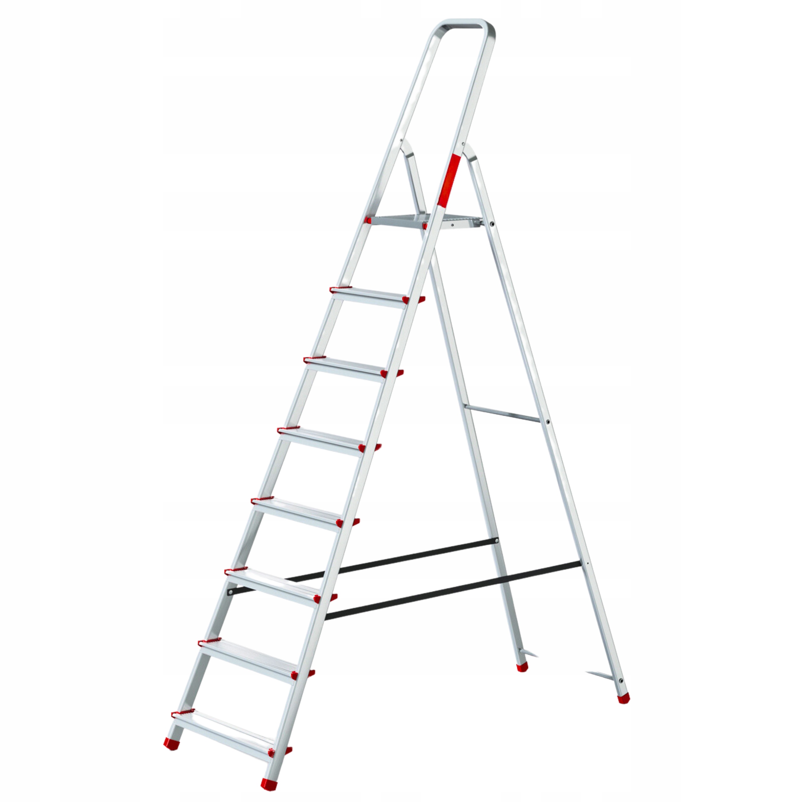 Domáca hliníková rebríková tyč 8 stupňov s háčikom Zadarmo poľský výrobok 3,62 m Abiko