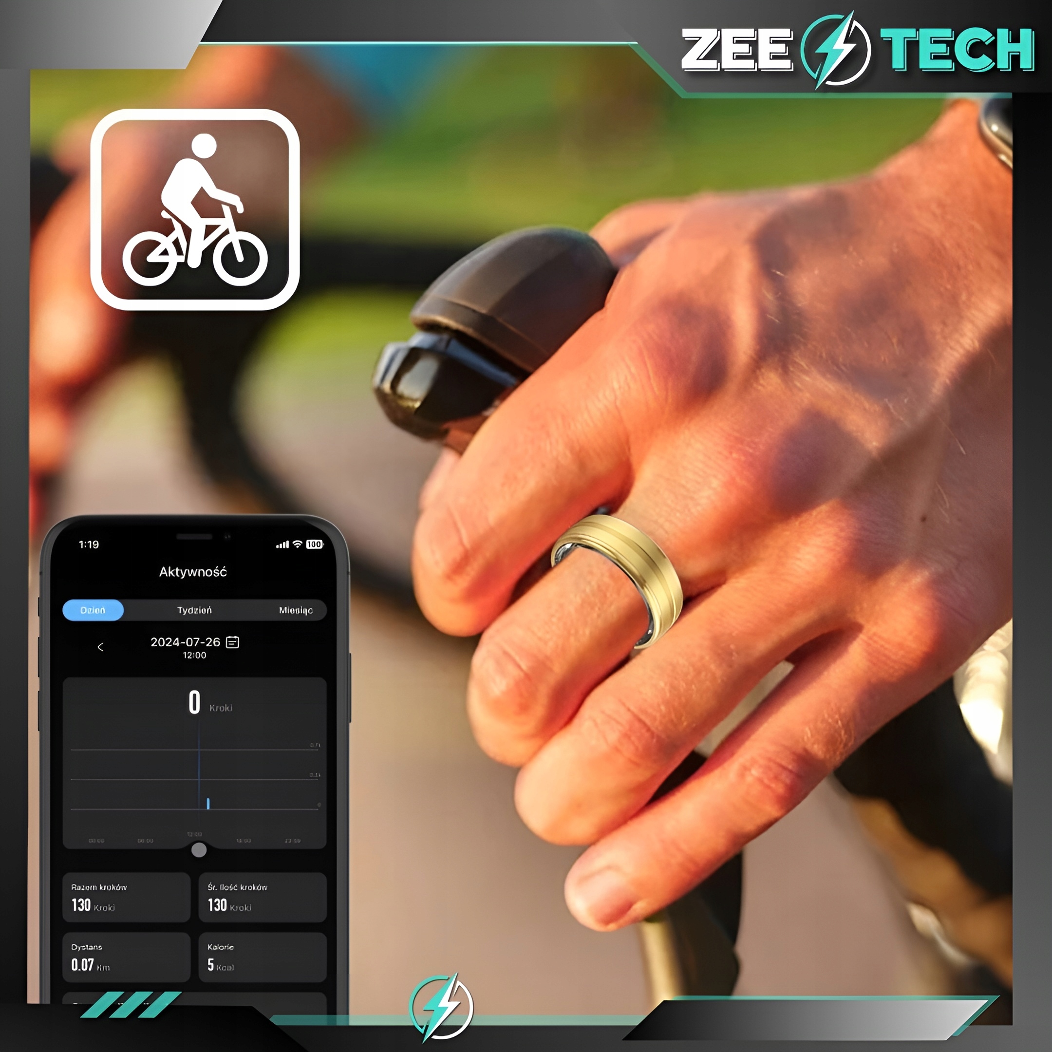 SMART RING INTELIGENTNY PIERŚCIONEK TĘTNO STRES KROKI SEN SPORT SMARTRING Rodzaj smart ring