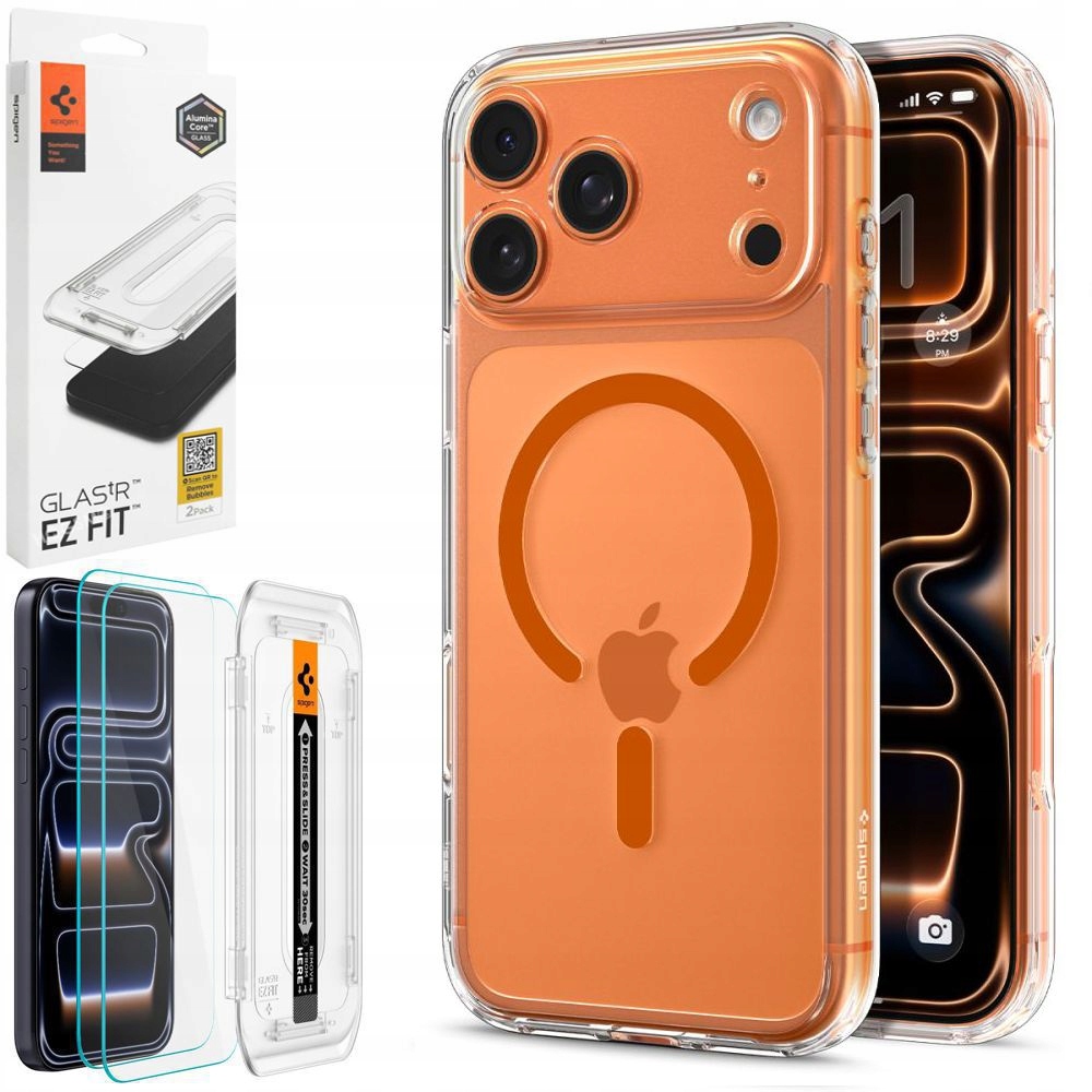 Spigen: Pouzdro Ultra Hybrid MagSafe Orange 2x Sklo pro iPhone 17 Pro Max