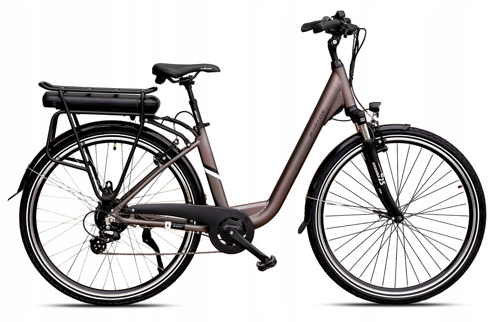Rower Elektryczny Mejski Barton E-city 26 Ciemnobrązowy 250W 25km