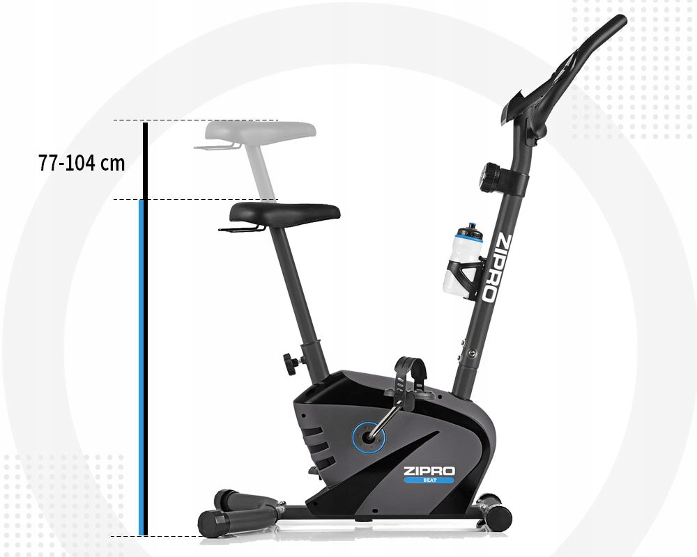 ROWEREK TRENINGOWY Rower stacjonarny Magnetyczny Pionowy - BEAT ZIPRO Szerokość produktu po rozłożeniu 59 cm